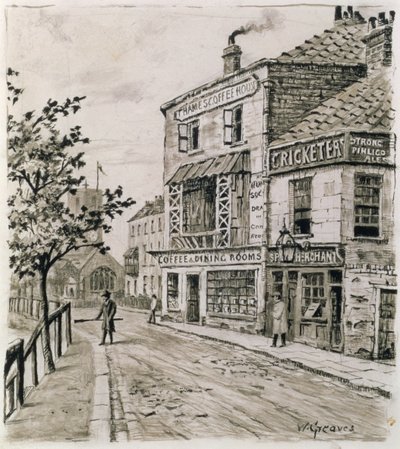 I giocatori di cricket e la Thames Coffee House, Chelsea da Walter Greaves